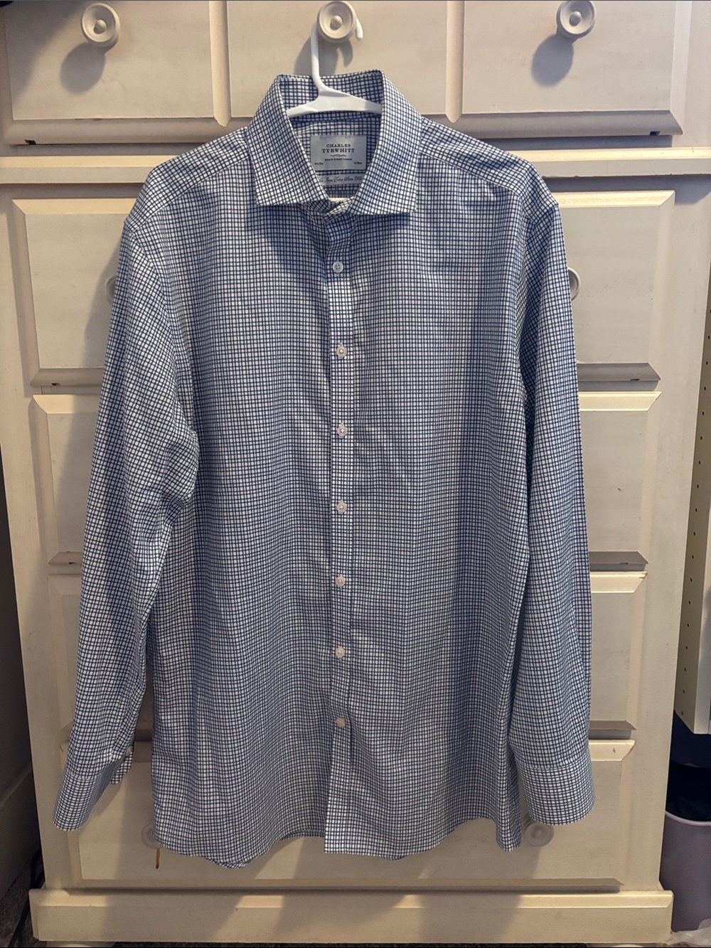 Men's Light Blue Micro-Check Dress Shirt